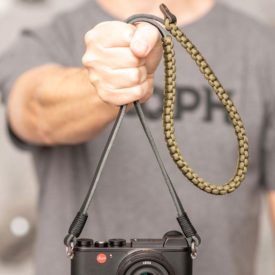 LEICA PARACORD STRAP CREATED BY COOPH BLACK/OLIVE 100 CM