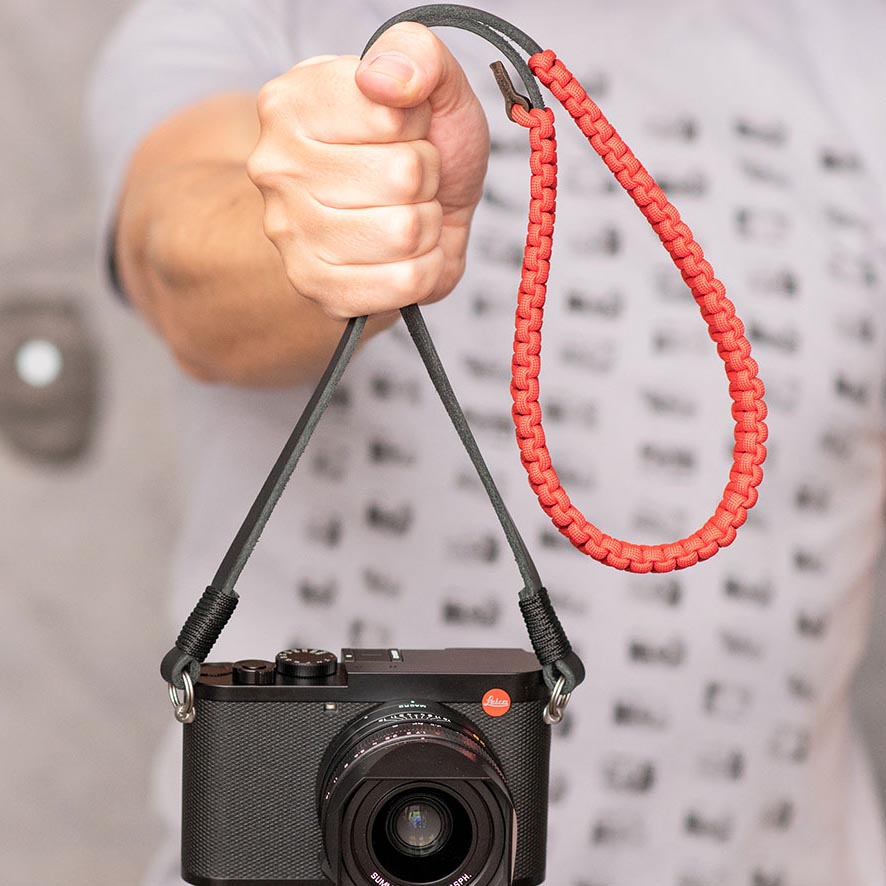 LEICA PARACORD STRAP CREATED BY COOPH BLACK/RED 126 CM