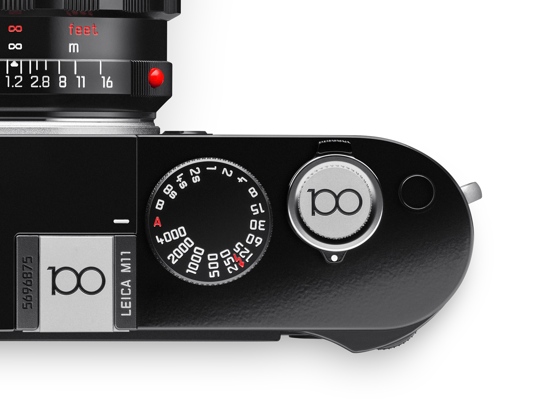 Soft Release Button, Messing, silbern verchromt, 100 JAHRE LEICA