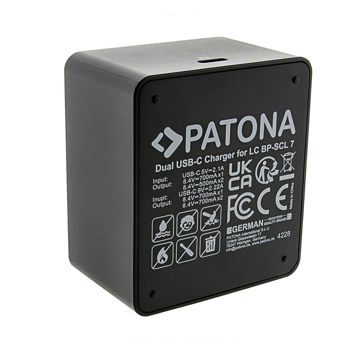PATONA Dual Ladegerät für BP-SCL7 inkl. USB-C Kabel