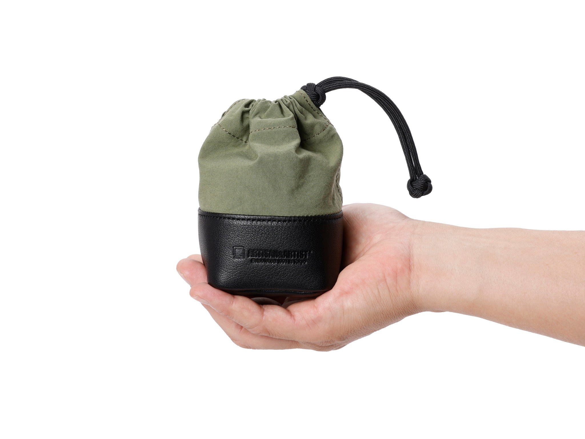 ACAM-LP120, Objektiv-Tasche aus Echtleder und Textilgewebe, Größe S