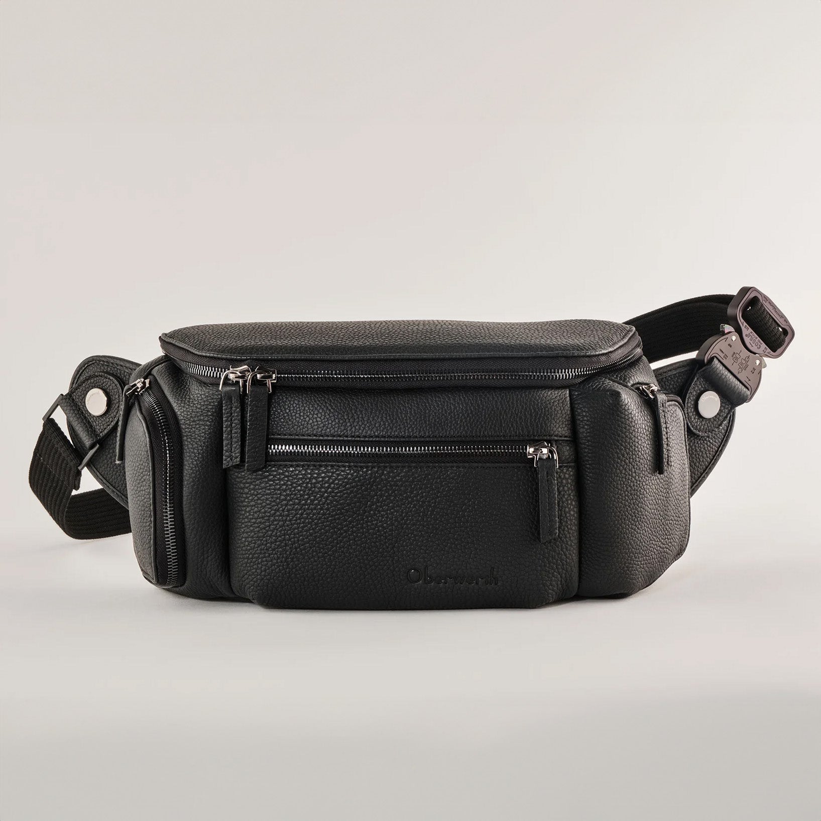 Oberwerth Fotorucksack Sling Leder Schwarz/ Rotes Innenfutter