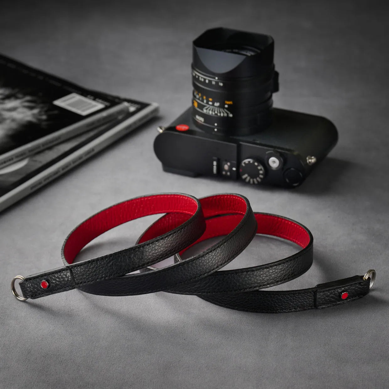 ROCK N ROLL STRAPS - CENTURY M – BLACK AND RED STRAP