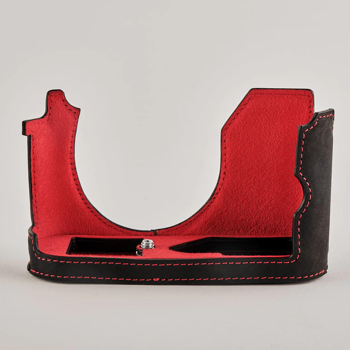Oberwerth Tag Case Q3 Hydro Line Leather Black/Red Stitching