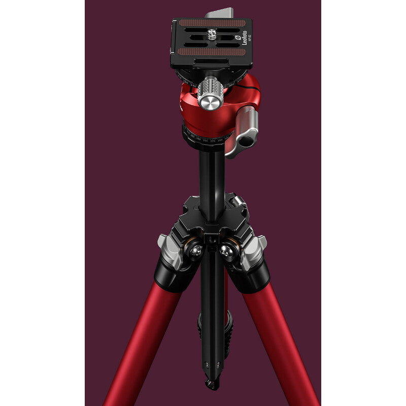 Leofoto carbon tripod LY-224C Mr.Y + Ballhead LH-25 R red