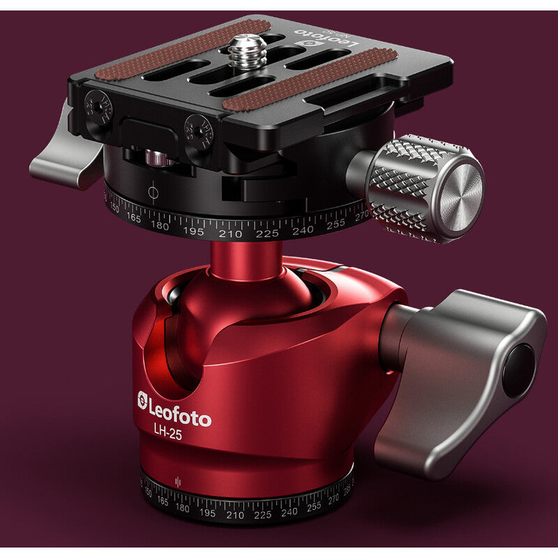 Leofoto carbon tripod LY-224C Mr.Y + Ballhead LH-25 R red