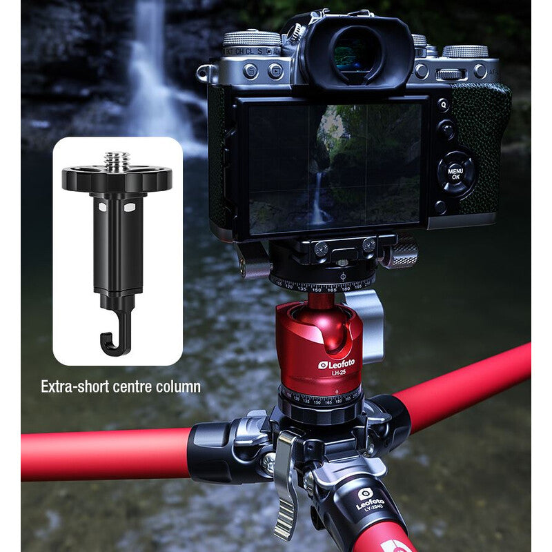 Leofoto carbon tripod LY-224C Mr.Y + Ballhead LH-25 R red
