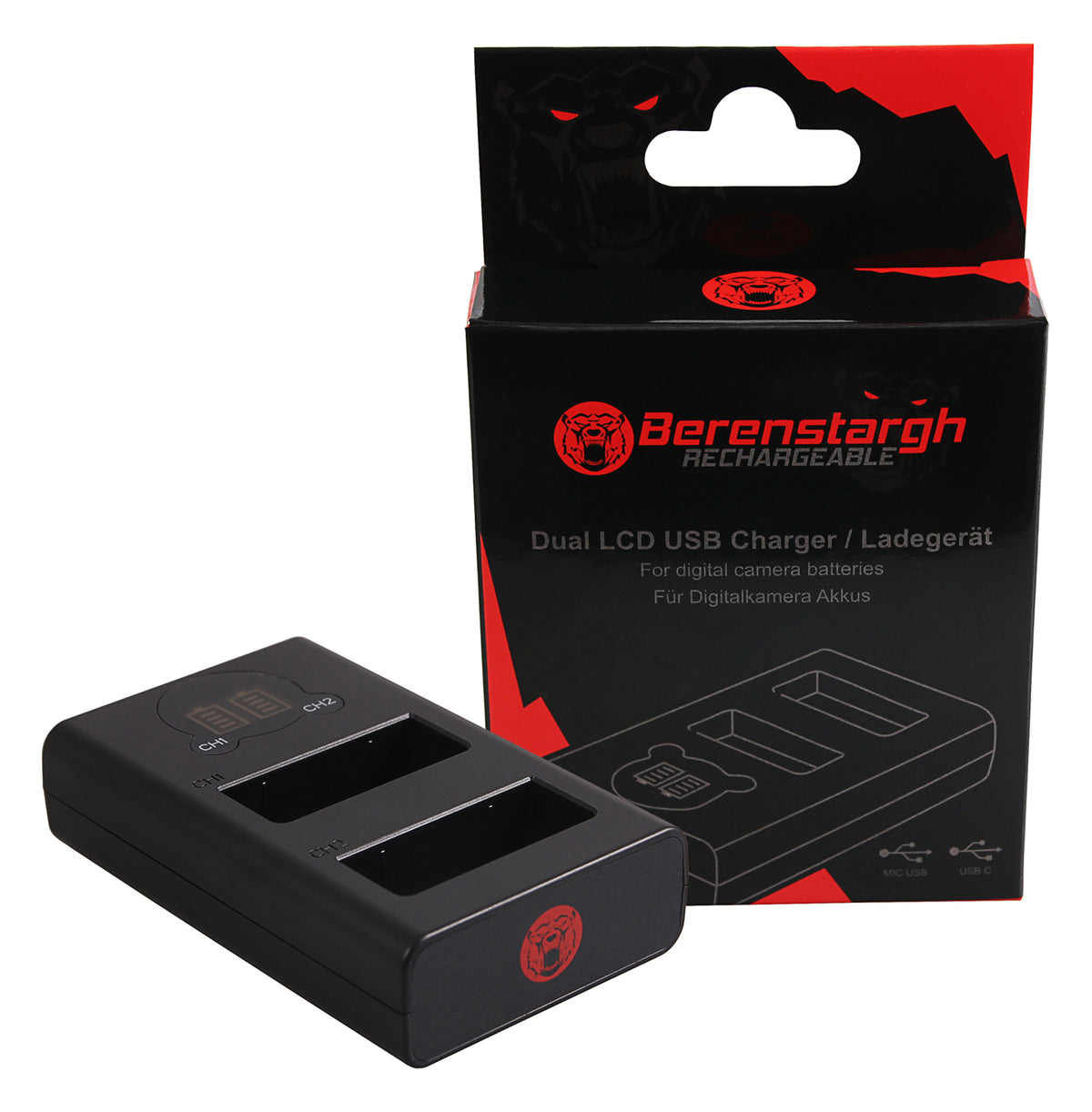 Berenstargh Dual LCD USB Ladegerät für Leica BP-DC15