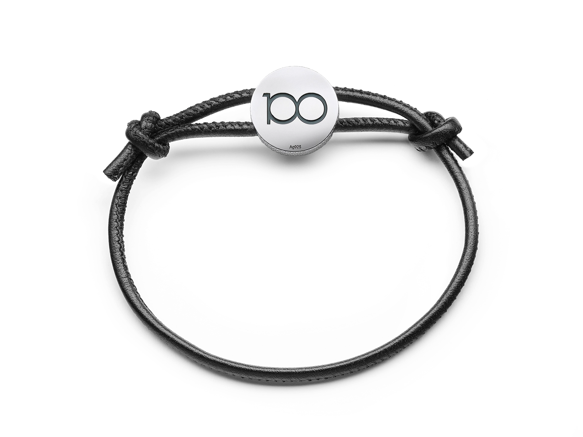 Leica Armband mit Anhänger, Leder, schwarz, 100 JAHRE LEICA