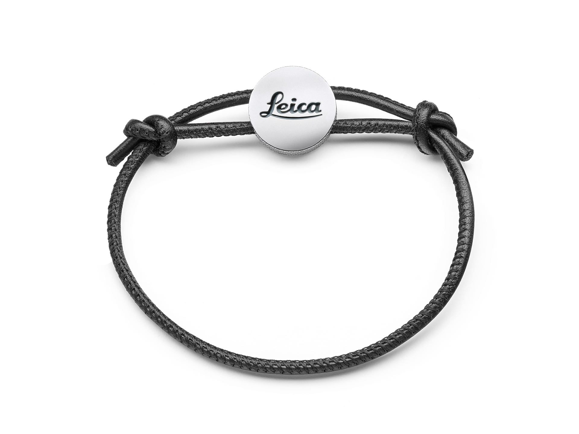 Leica Armband mit Anhänger, Leder, schwarz, 100 JAHRE LEICA