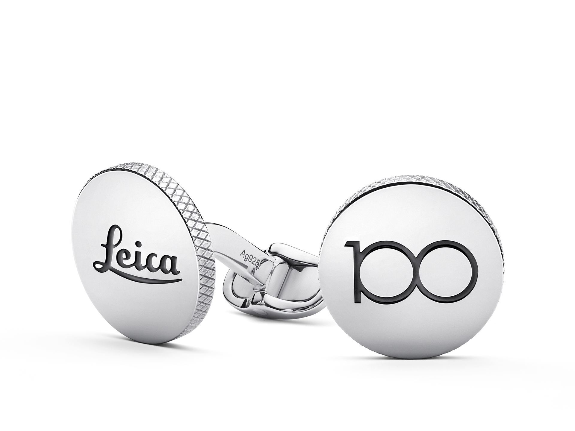 Leica Manschettenknöpfe, silber, 100 JAHRE LEICA