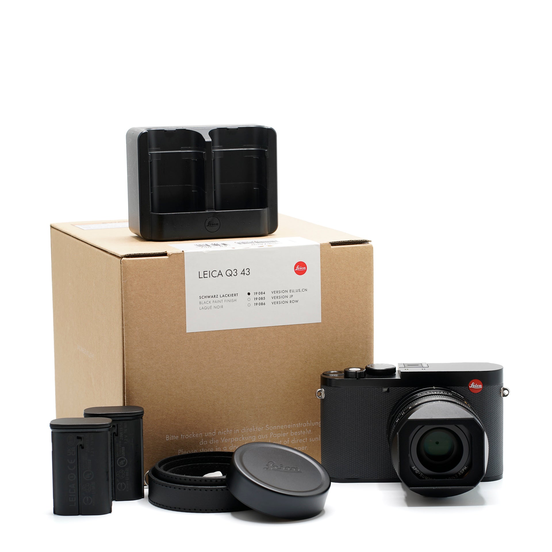 Leica Q3 43 mit Dual Ladegerät und 3x BP-SCL6 Akkus