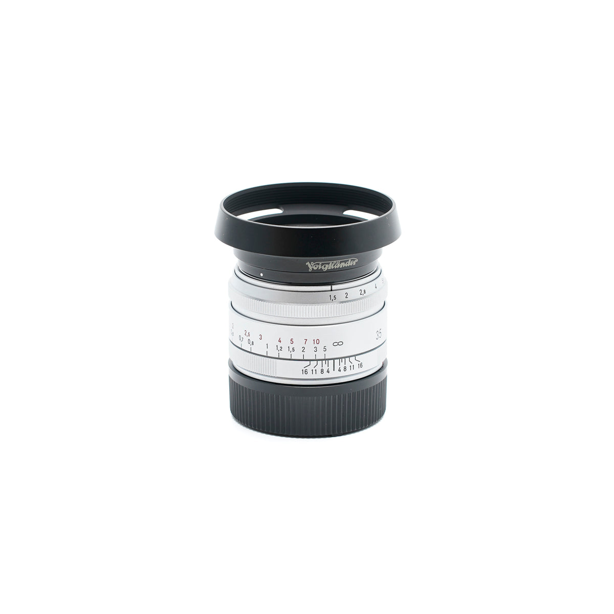 Voigtländer Nokton 35mm F1.5 Silber mit Gegenlichtblende LH-4N