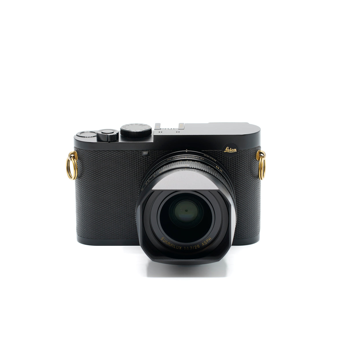 Leica Q2 Daniel Craig x Greg Williams mit Protektor schwarz und Holster Q2 schwarz